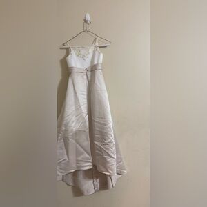 David's Bridal Ivory and Champagne Dress
